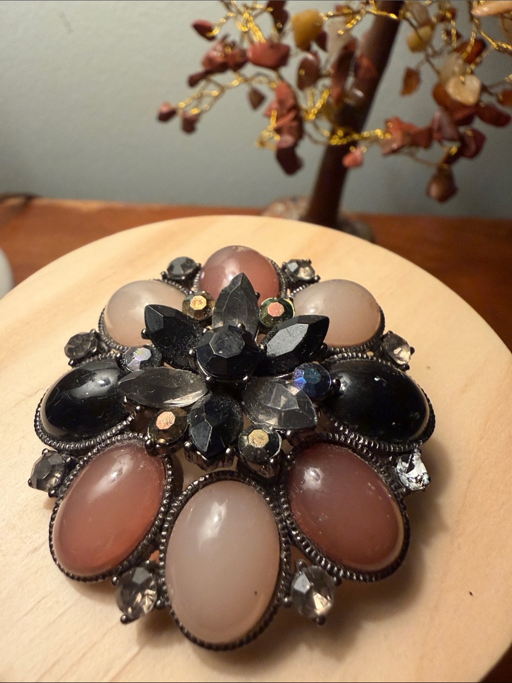Vintage (1988)   Pink and Black Statement Brooch or Pendant